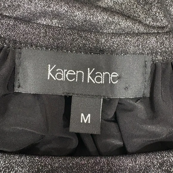 Karen Kane Black Metallic Shimmery Pullover Blouse - Picture 9 of 9